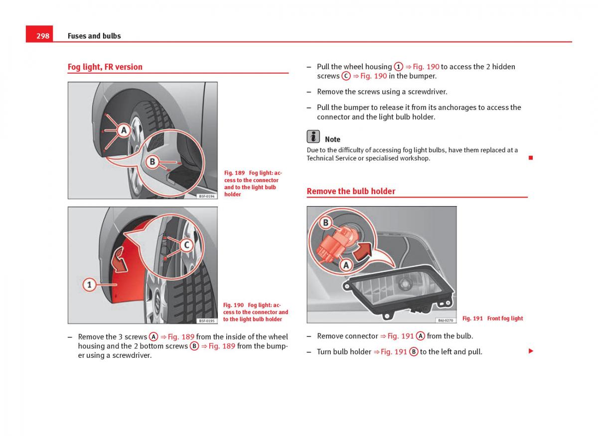 Seat Leon III 3 owners manual / page 300