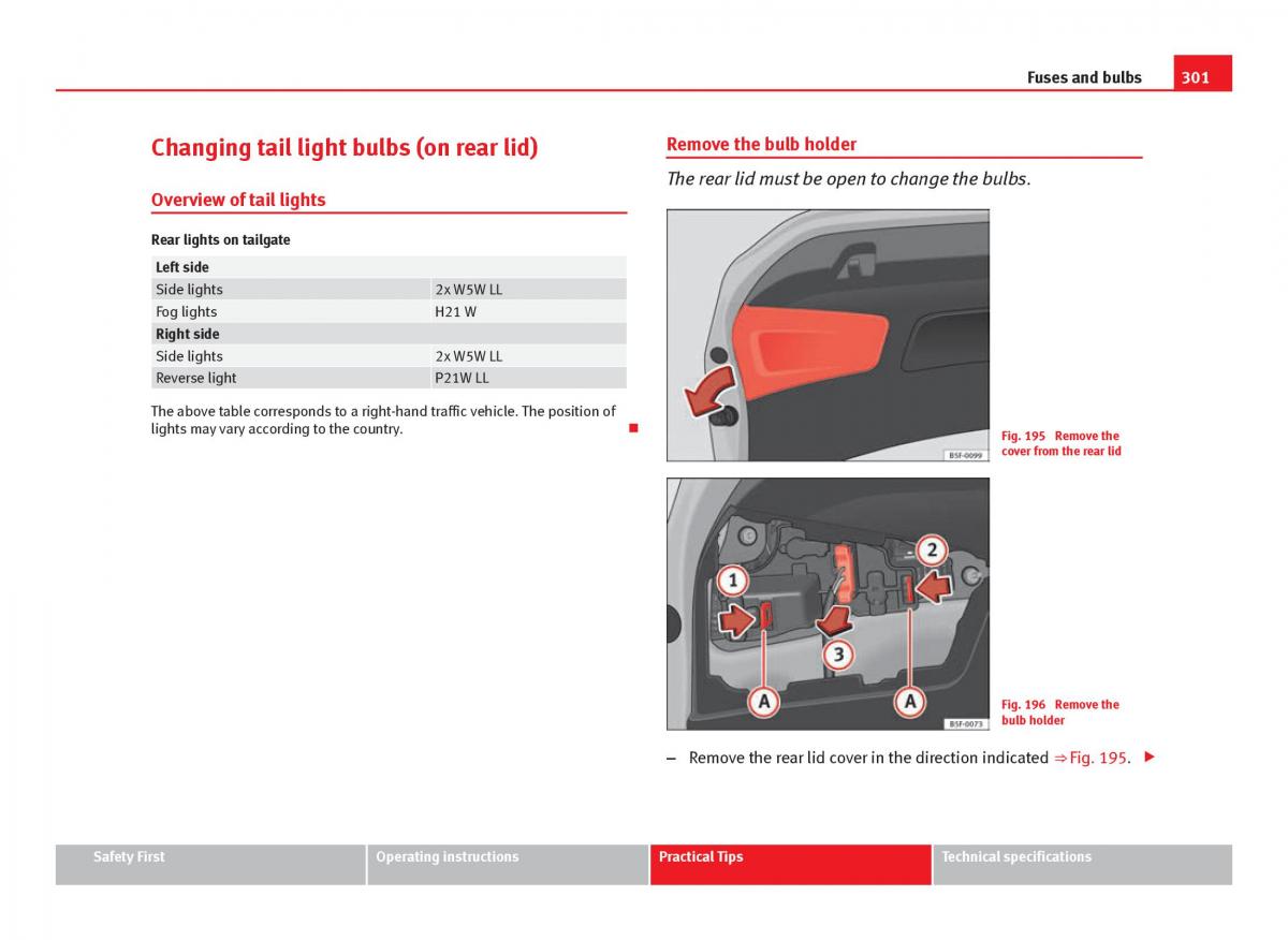 Seat Leon III 3 owners manual / page 303