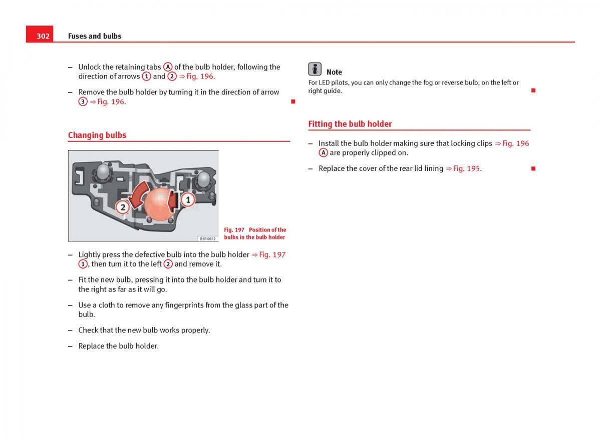 Seat Leon III 3 owners manual / page 304