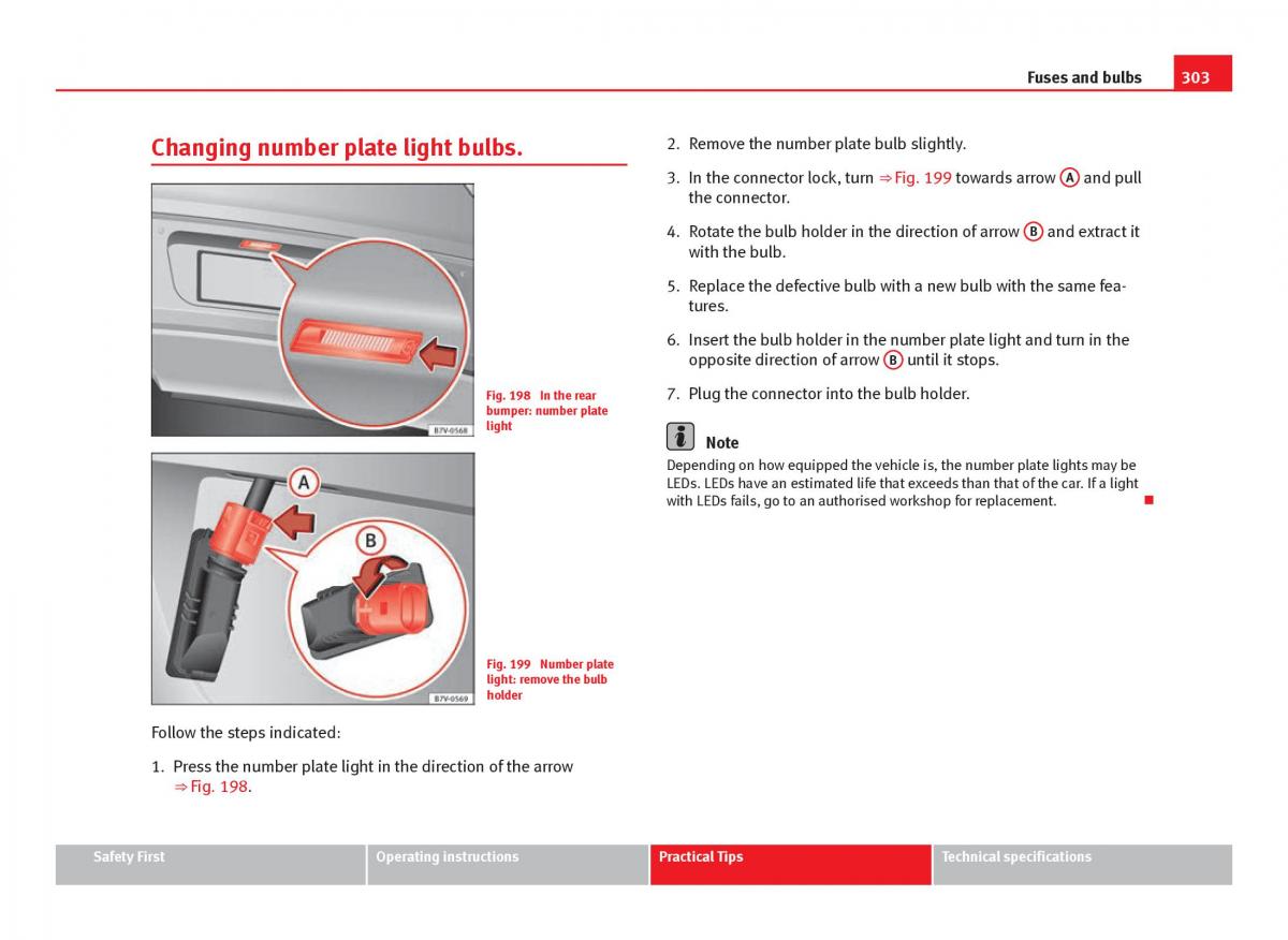 Seat Leon III 3 owners manual / page 305