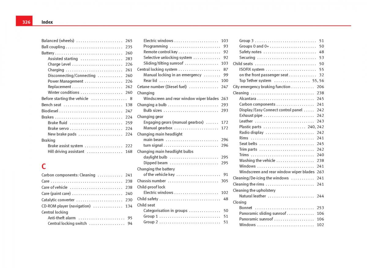 Seat Leon III 3 owners manual / page 328