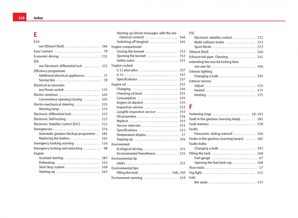 Seat Leon III 3 owners manual / page 330