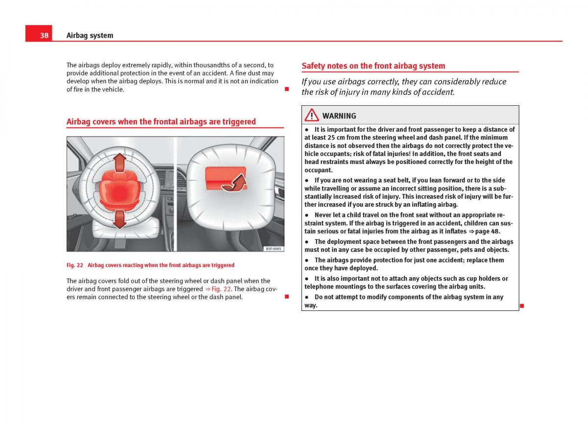 Seat Leon III 3 owners manual / page 40