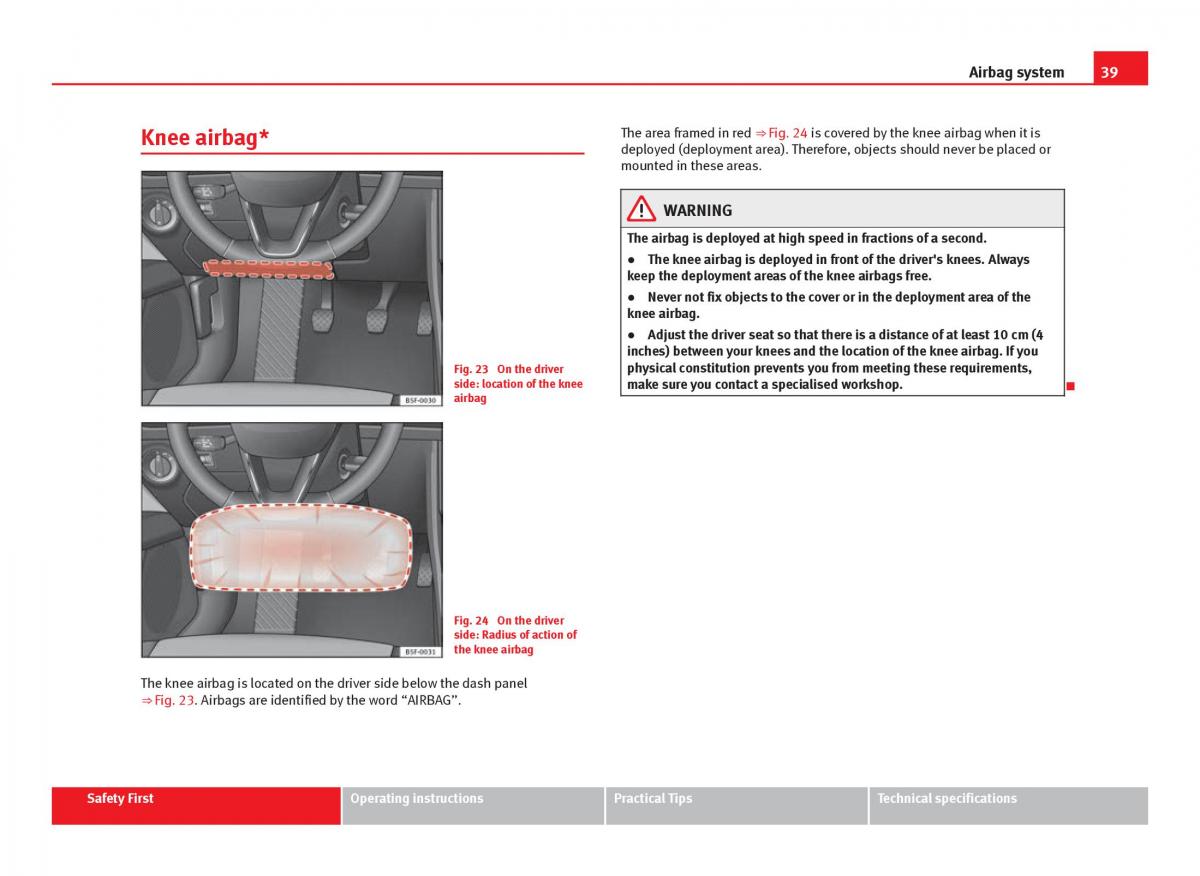 Seat Leon III 3 owners manual / page 41