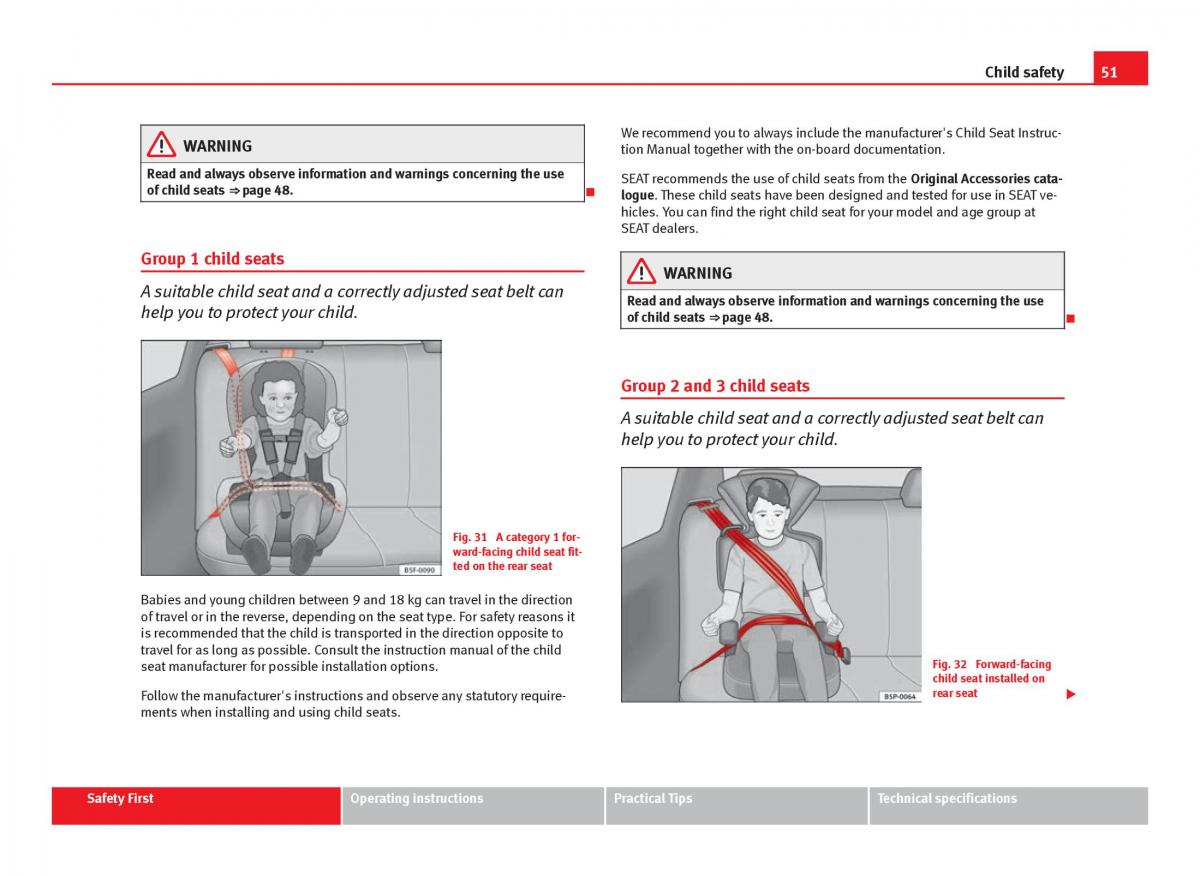 Seat Leon III 3 owners manual / page 53