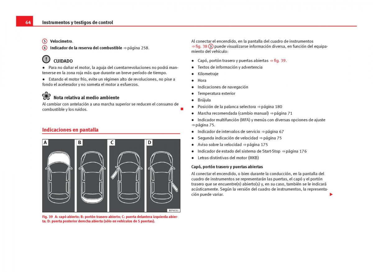 Seat Leon III 3 manual del propietario / page 66