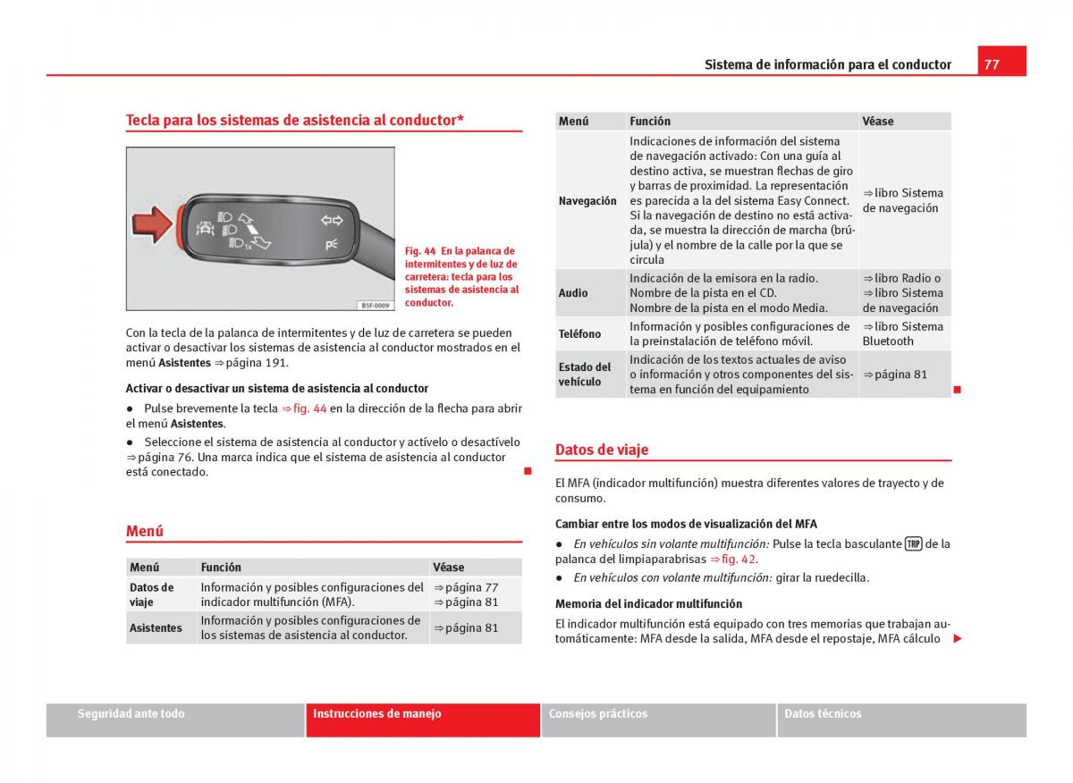 Seat Leon III 3 manual del propietario / page 79