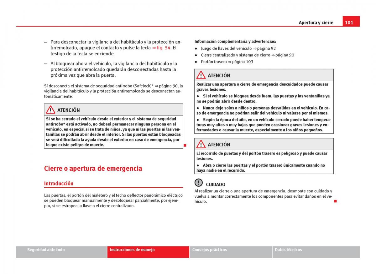 Seat Leon III 3 manual del propietario / page 103