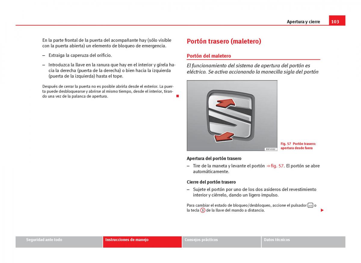 Seat Leon III 3 manual del propietario / page 105