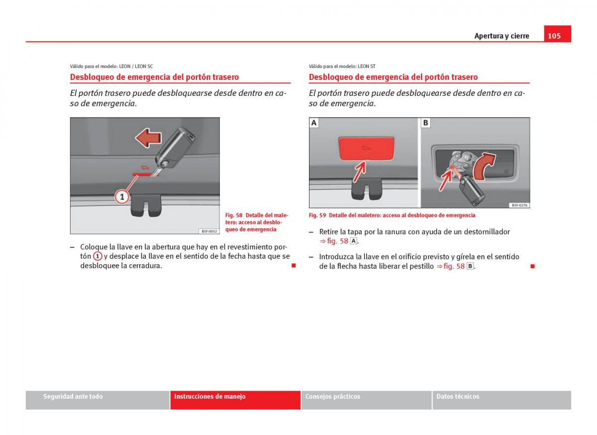 Seat Leon III 3 manual del propietario / page 107