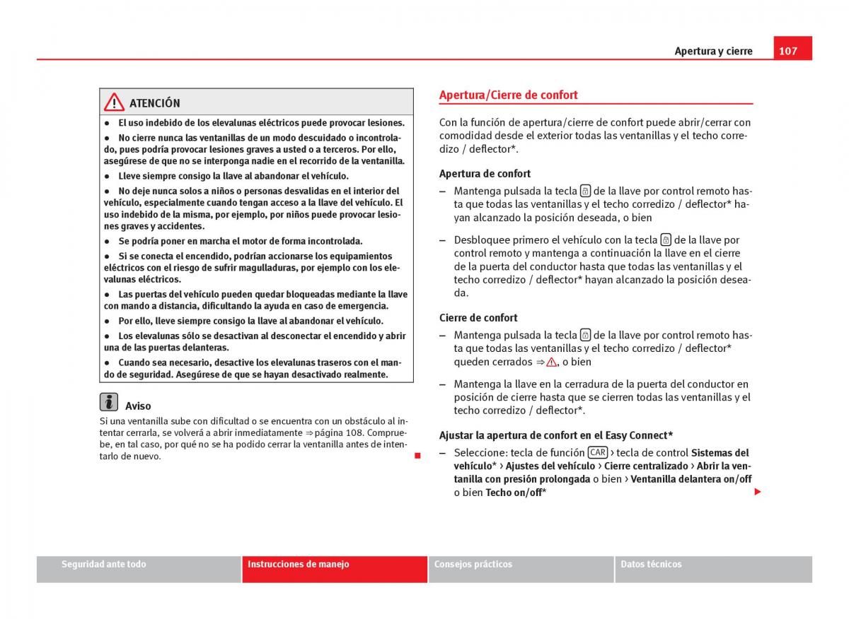 Seat Leon III 3 manual del propietario / page 109