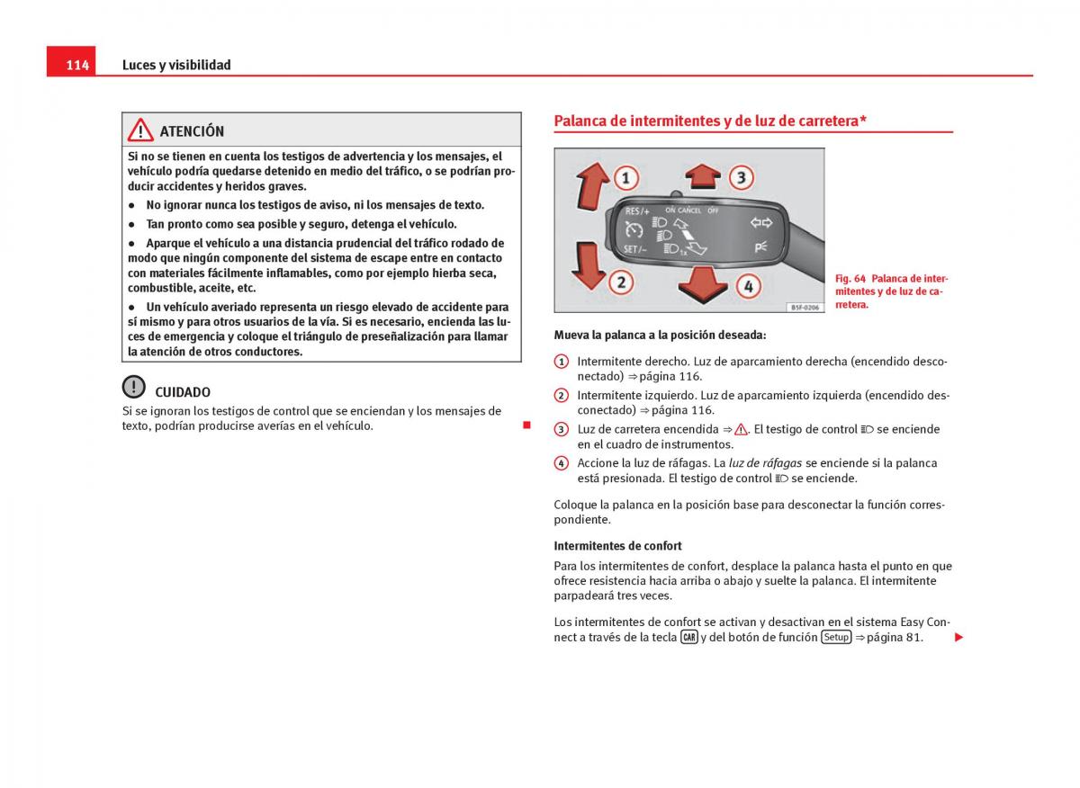 Seat Leon III 3 manual del propietario / page 116