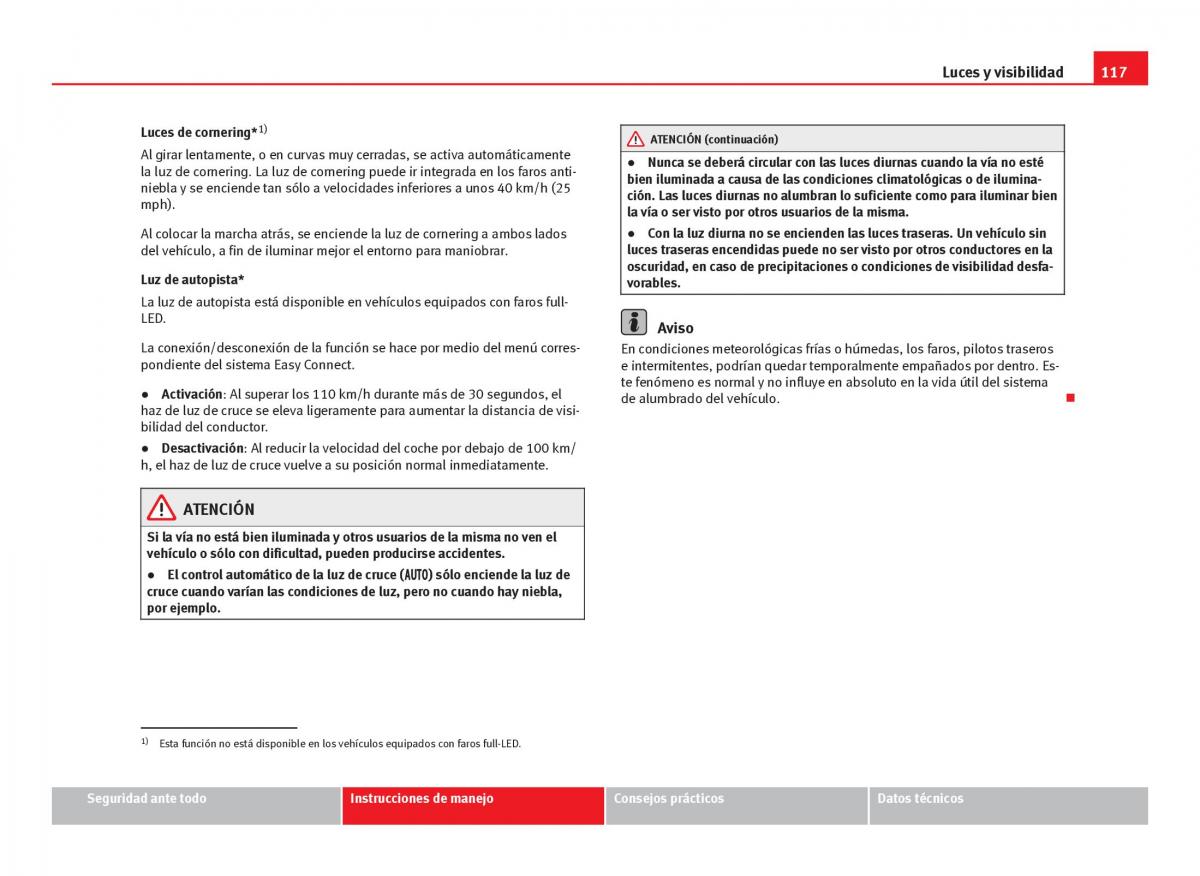 Seat Leon III 3 manual del propietario / page 119