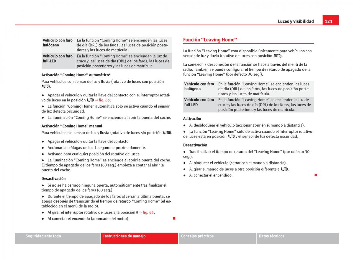 Seat Leon III 3 manual del propietario / page 123