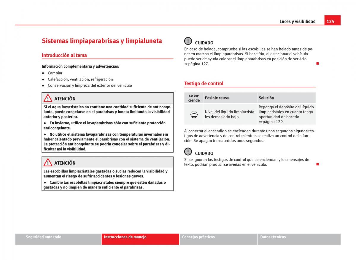 Seat Leon III 3 manual del propietario / page 127