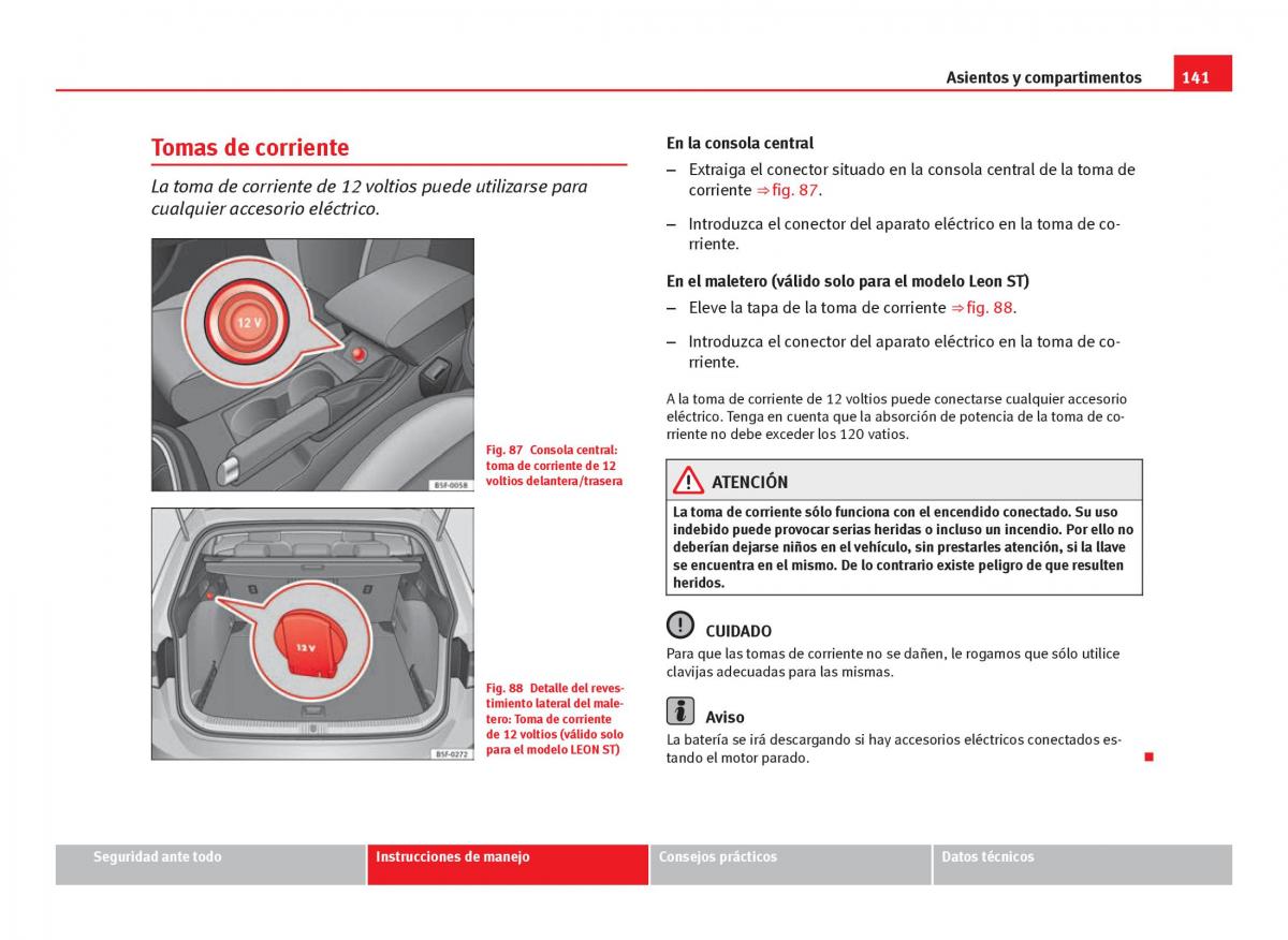 Seat Leon III 3 manual del propietario / page 143