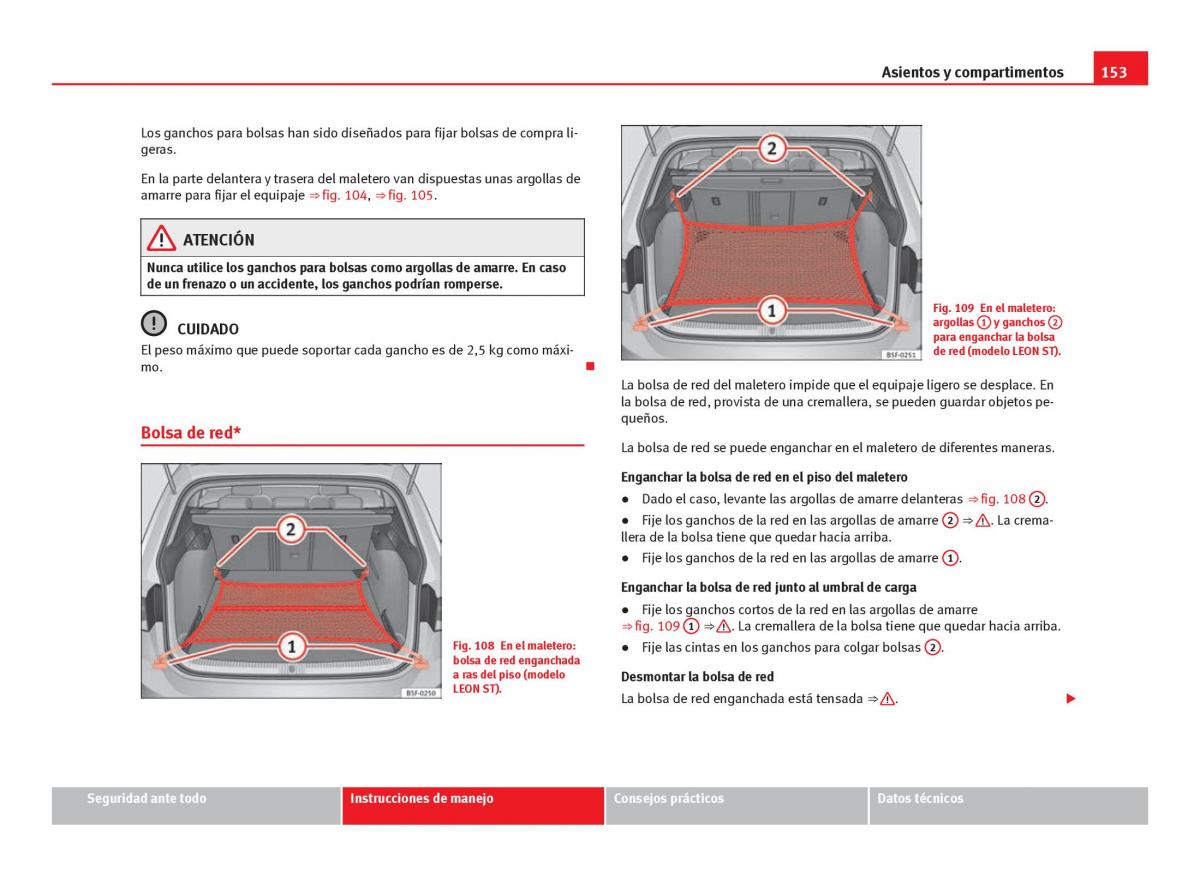 Seat Leon III 3 manual del propietario / page 155