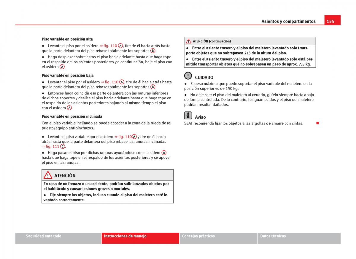 Seat Leon III 3 manual del propietario / page 157