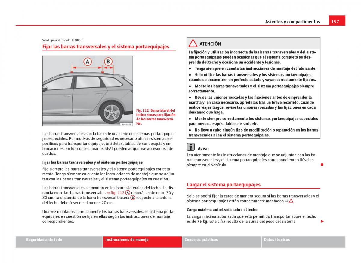 Seat Leon III 3 manual del propietario / page 159