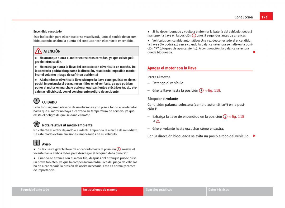 Seat Leon III 3 manual del propietario / page 173