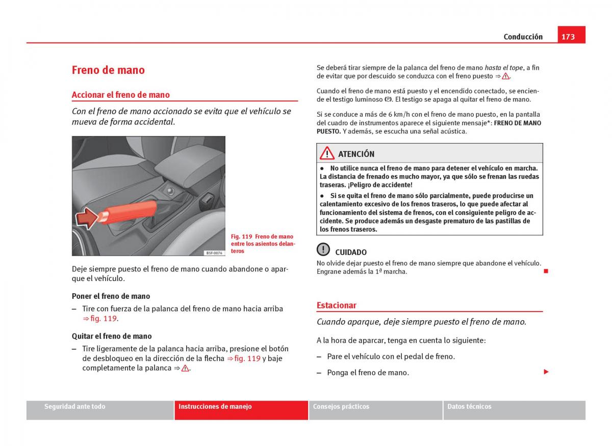 Seat Leon III 3 manual del propietario / page 175