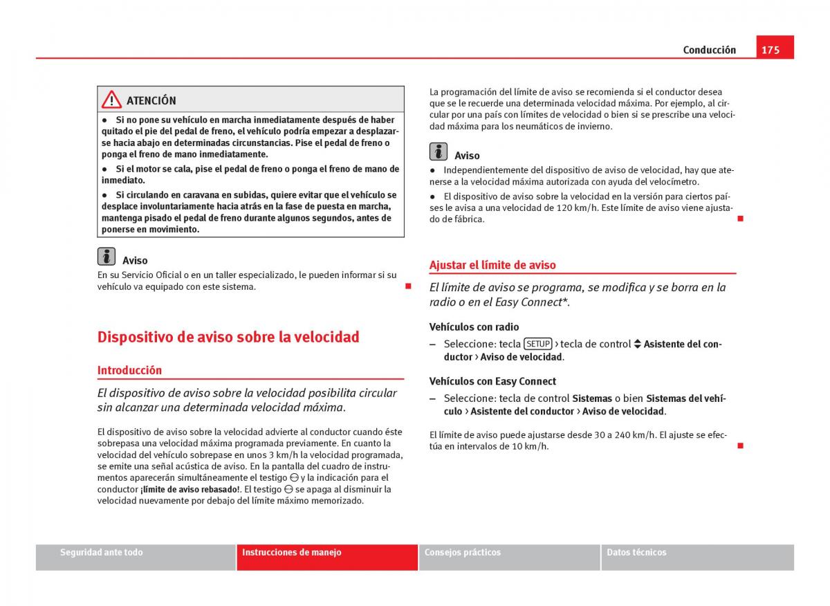 Seat Leon III 3 manual del propietario / page 177