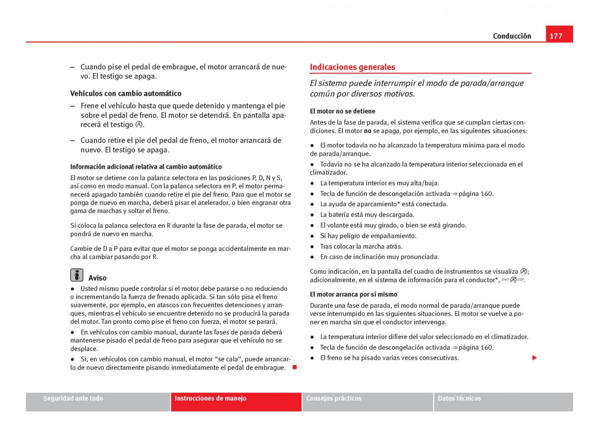 Seat Leon III 3 manual del propietario / page 179