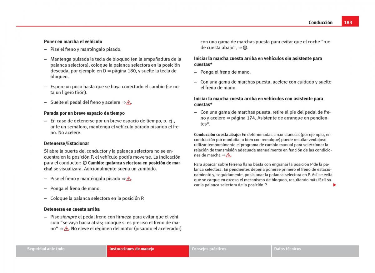 Seat Leon III 3 manual del propietario / page 185