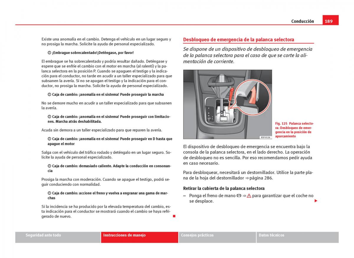 Seat Leon III 3 manual del propietario / page 191