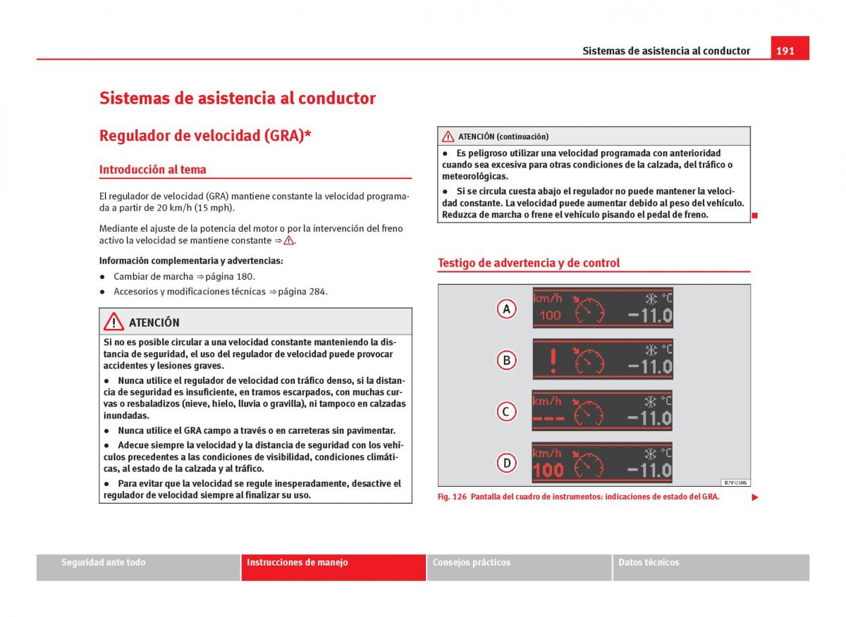 Seat Leon III 3 manual del propietario / page 193