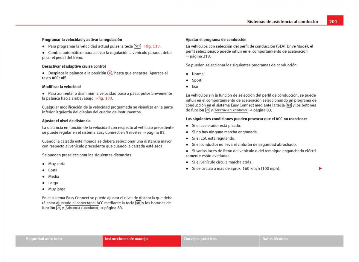 Seat Leon III 3 manual del propietario / page 203