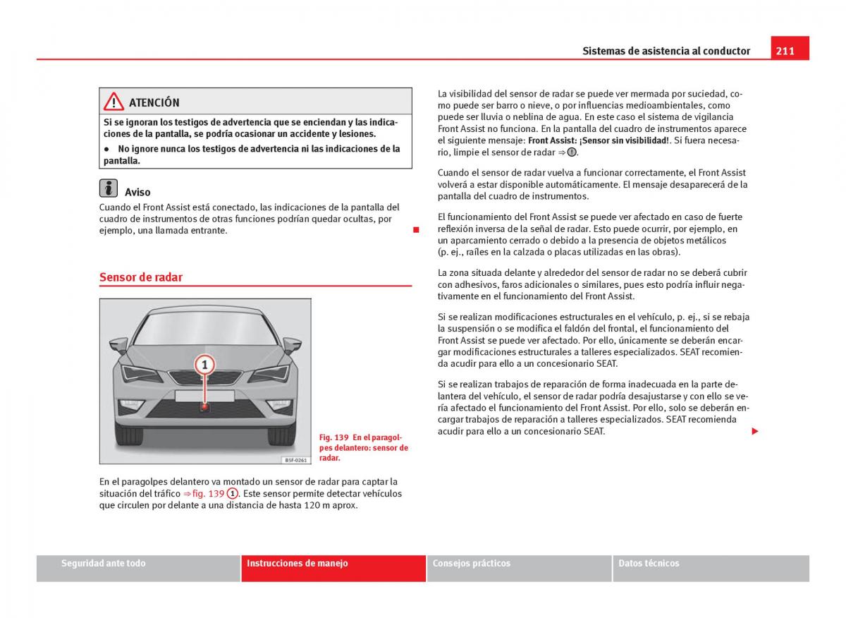 Seat Leon III 3 manual del propietario / page 213