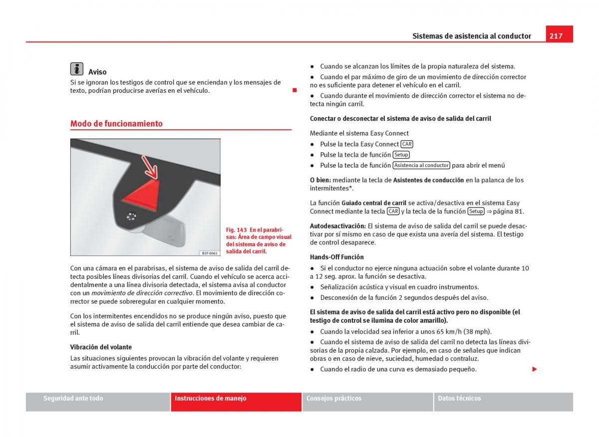 Seat Leon III 3 manual del propietario / page 219