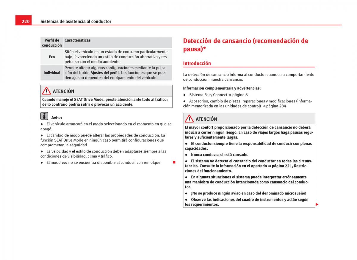 Seat Leon III 3 manual del propietario / page 222