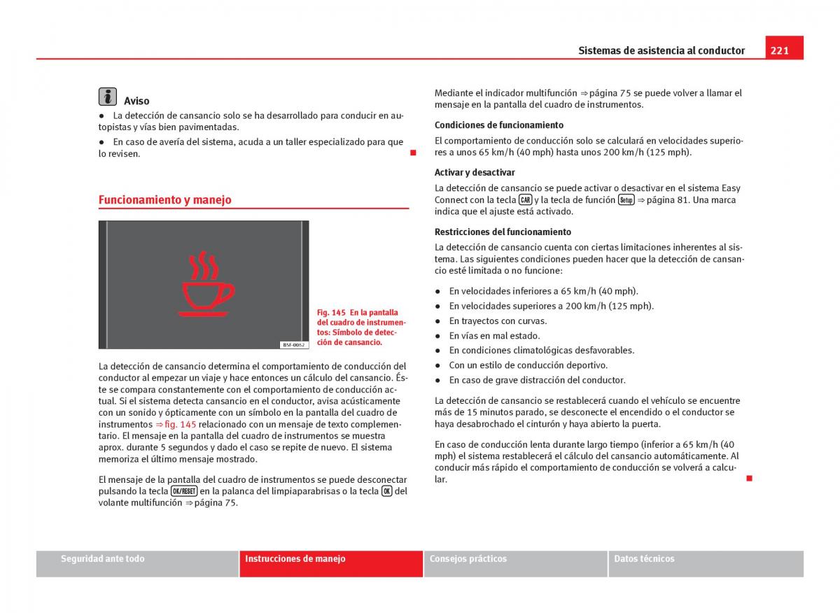 Seat Leon III 3 manual del propietario / page 223