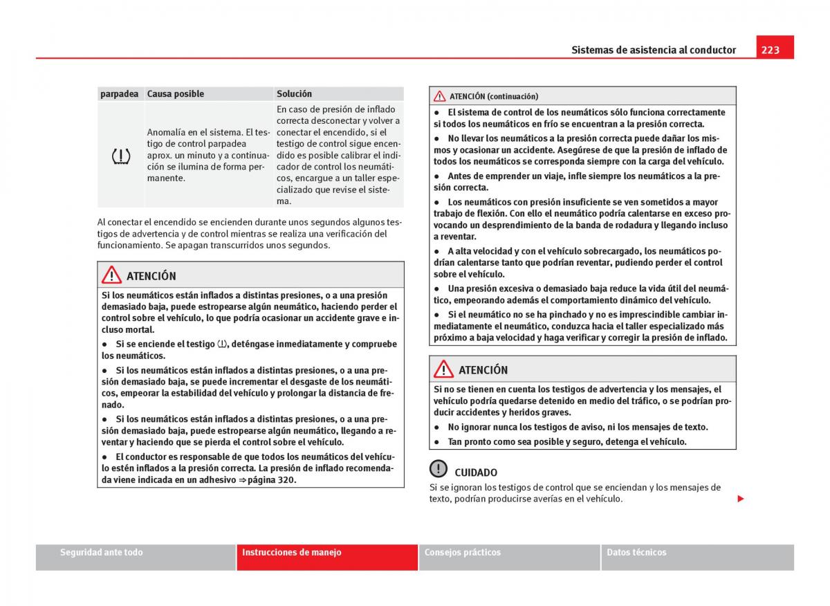 Seat Leon III 3 manual del propietario / page 225