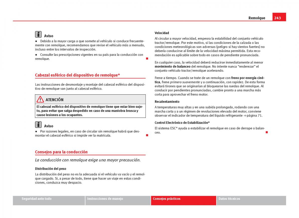 Seat Leon III 3 manual del propietario / page 245