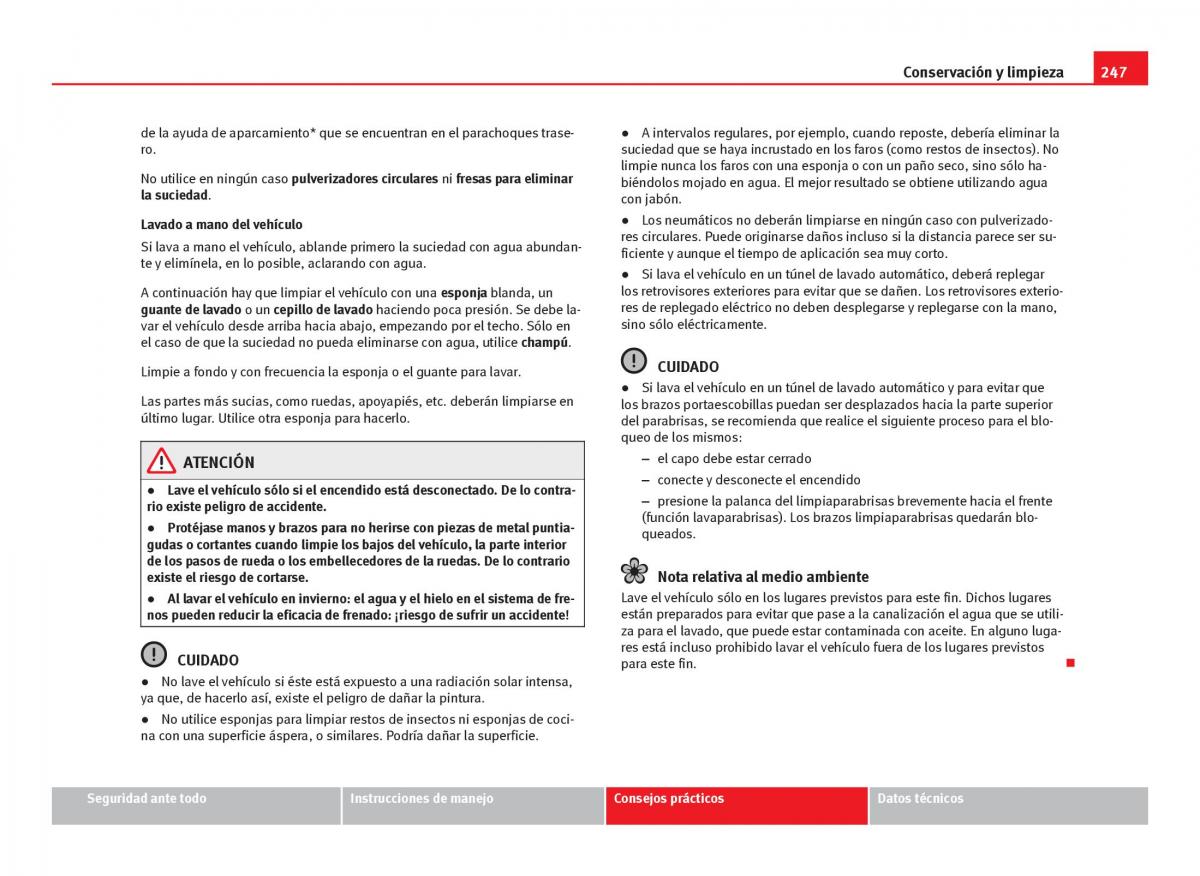 Seat Leon III 3 manual del propietario / page 249