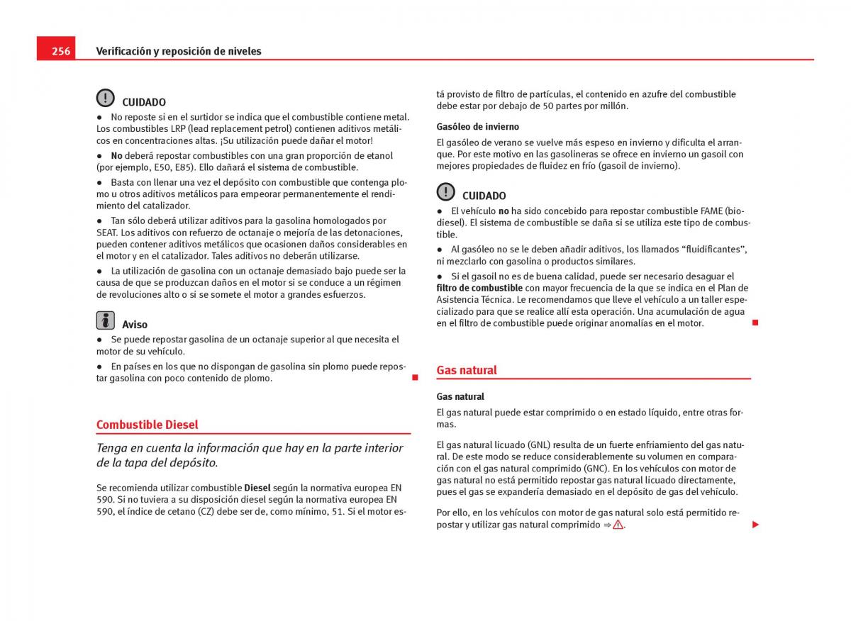 Seat Leon III 3 manual del propietario / page 258