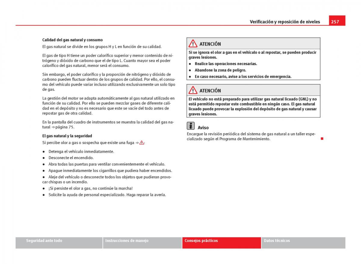 Seat Leon III 3 manual del propietario / page 259