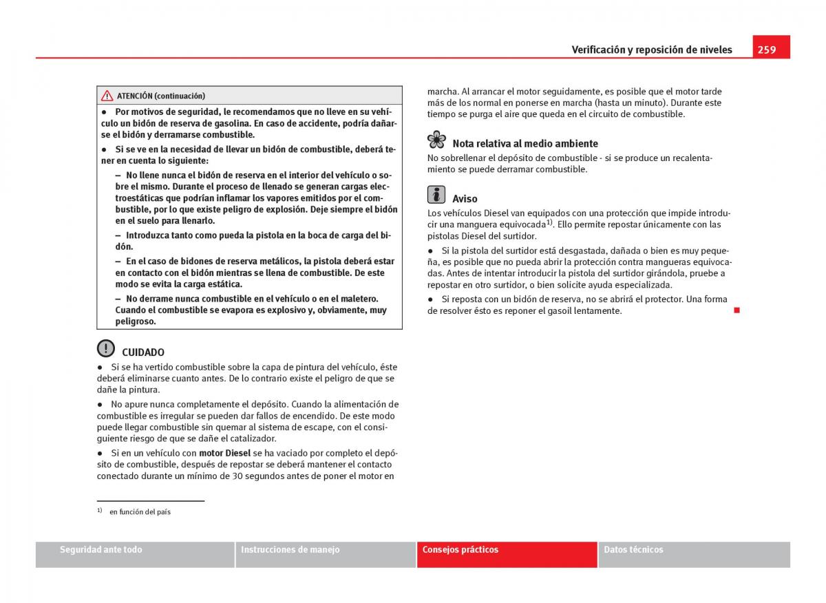 Seat Leon III 3 manual del propietario / page 261