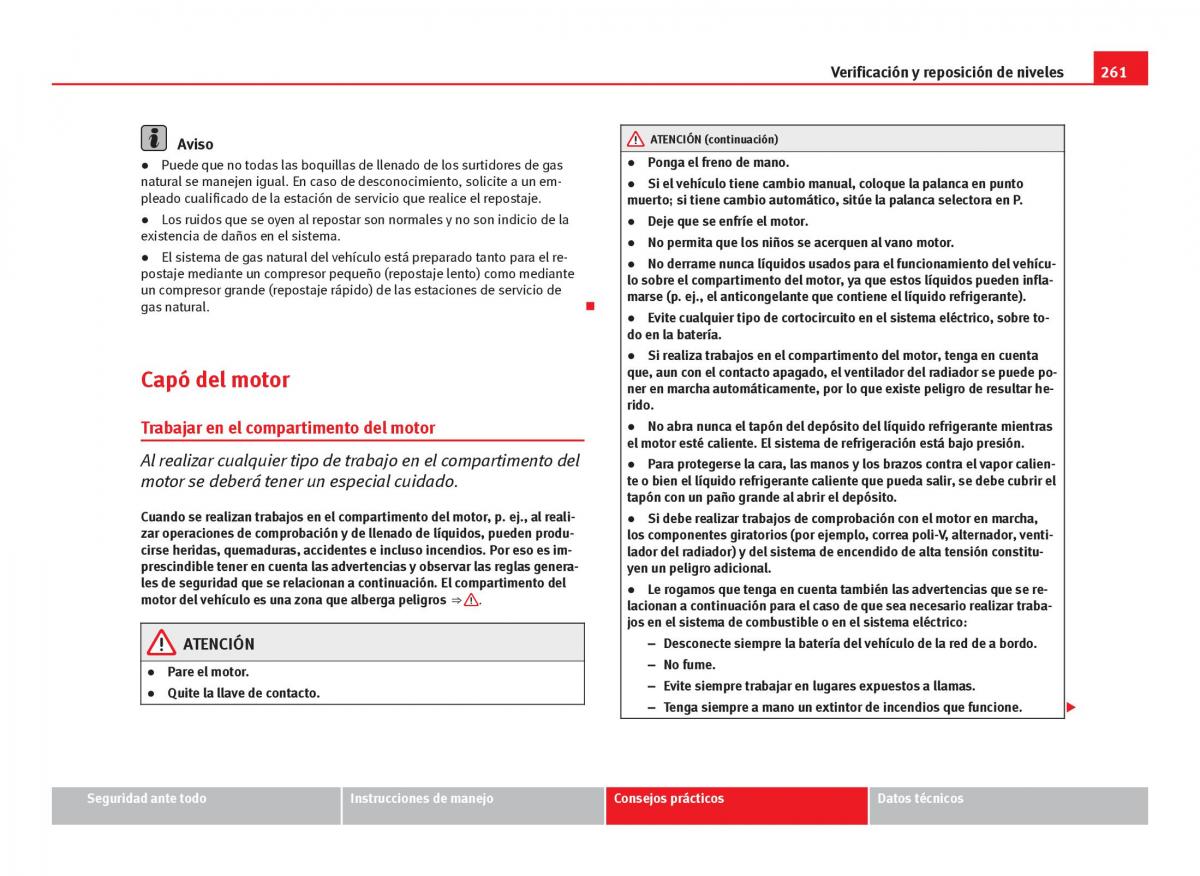 Seat Leon III 3 manual del propietario / page 263