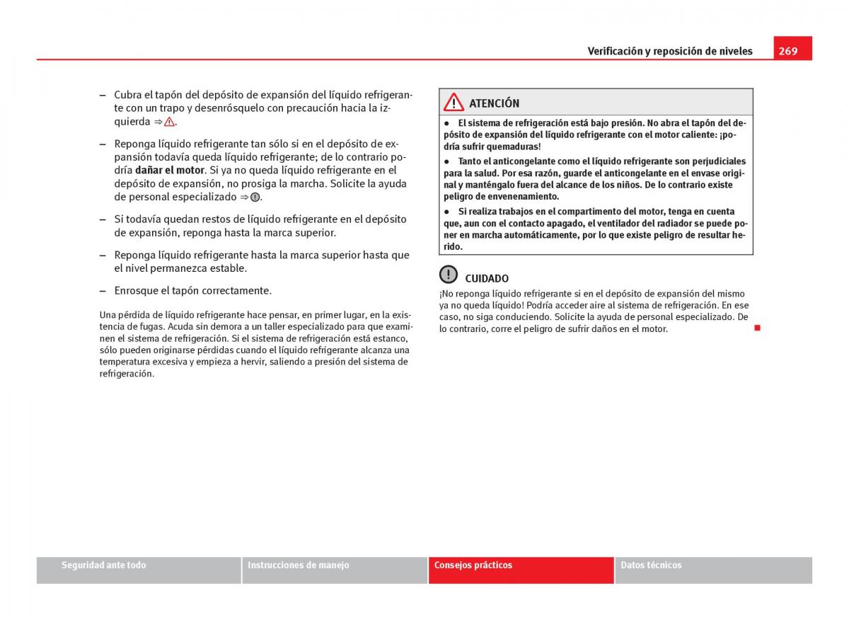 Seat Leon III 3 manual del propietario / page 271