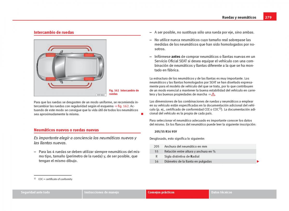 Seat Leon III 3 manual del propietario / page 281