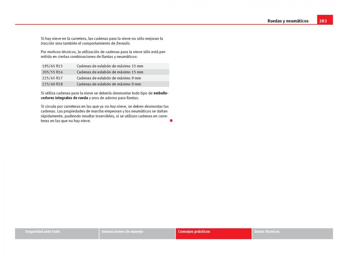 Seat Leon III 3 manual del propietario / page 285