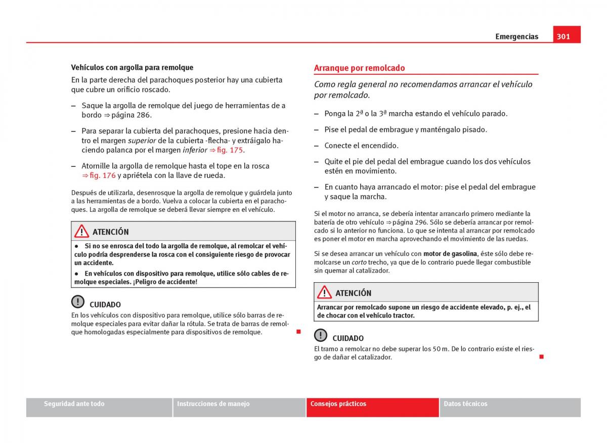 Seat Leon III 3 manual del propietario / page 303