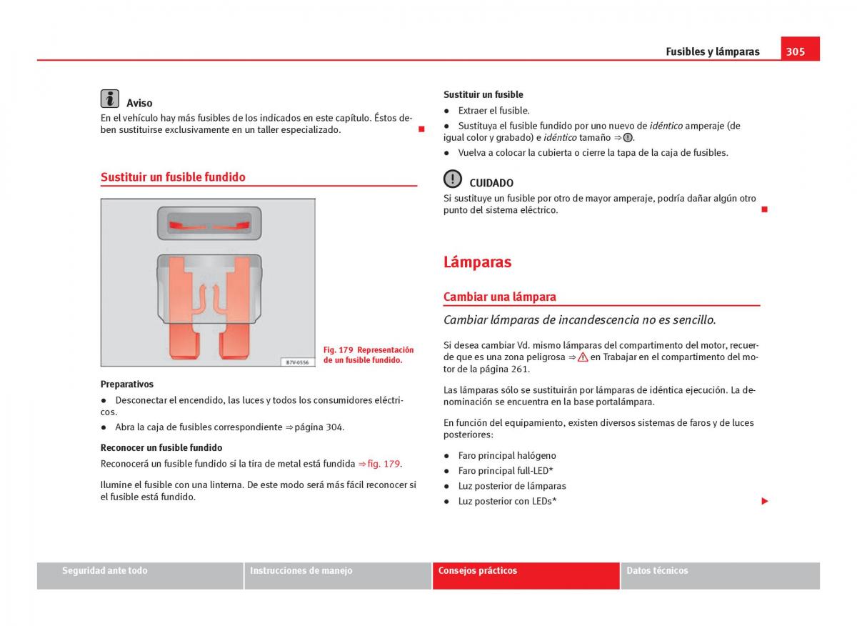 Seat Leon III 3 manual del propietario / page 307