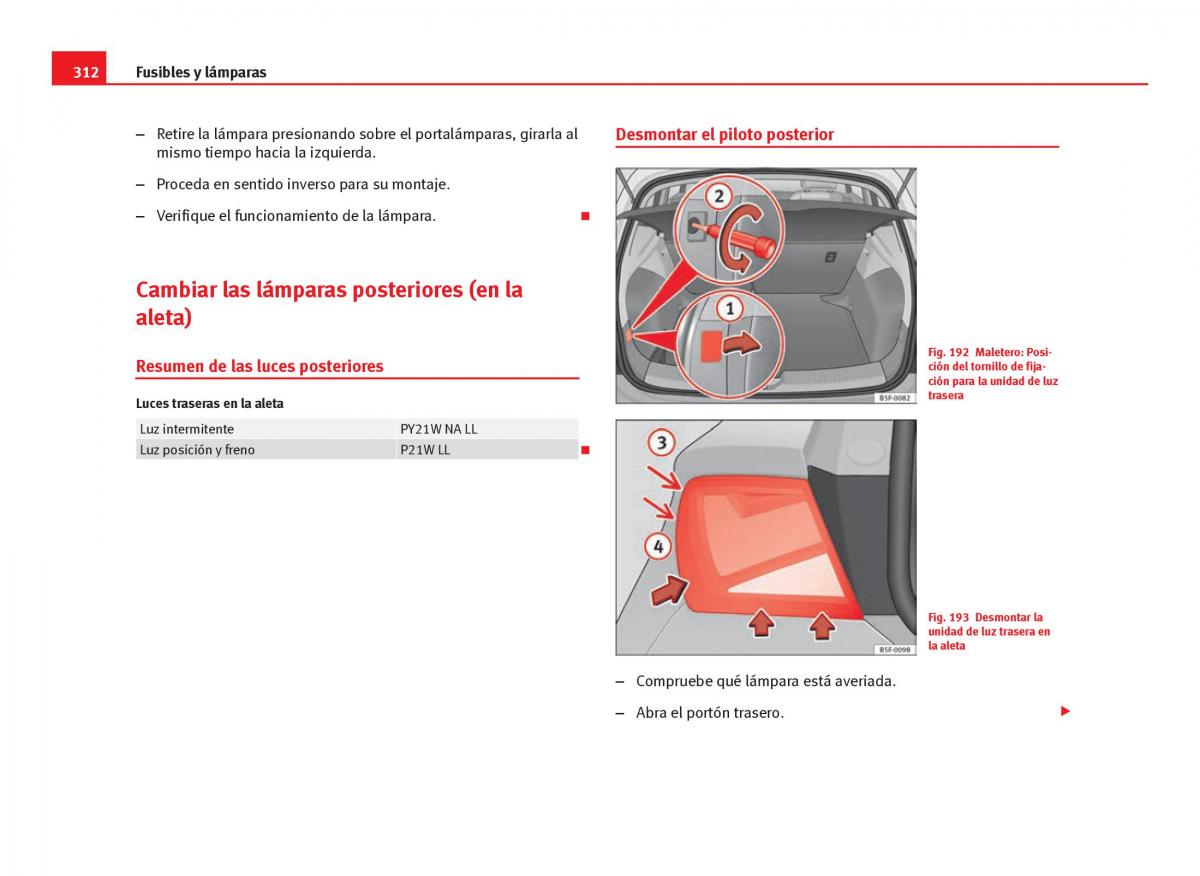 Seat Leon III 3 manual del propietario / page 314