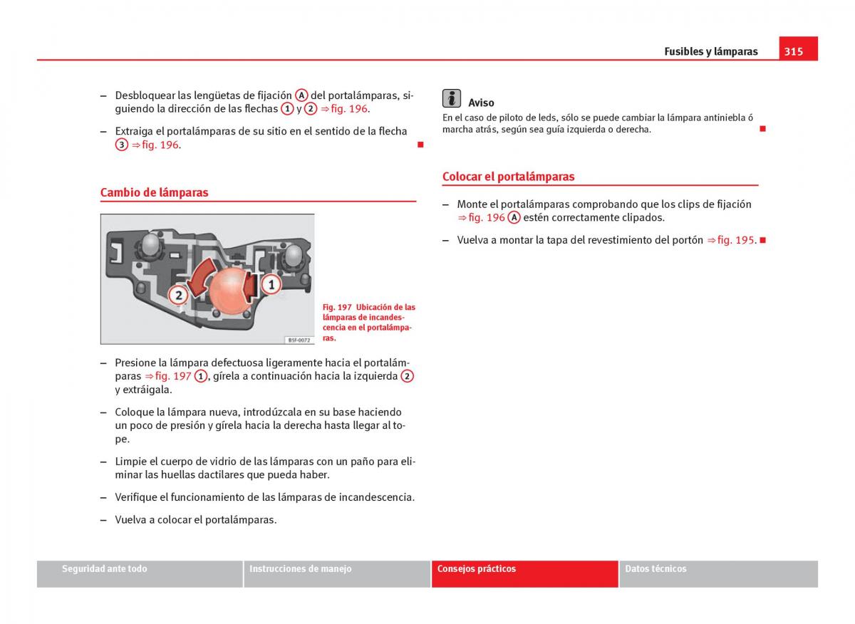 Seat Leon III 3 manual del propietario / page 317