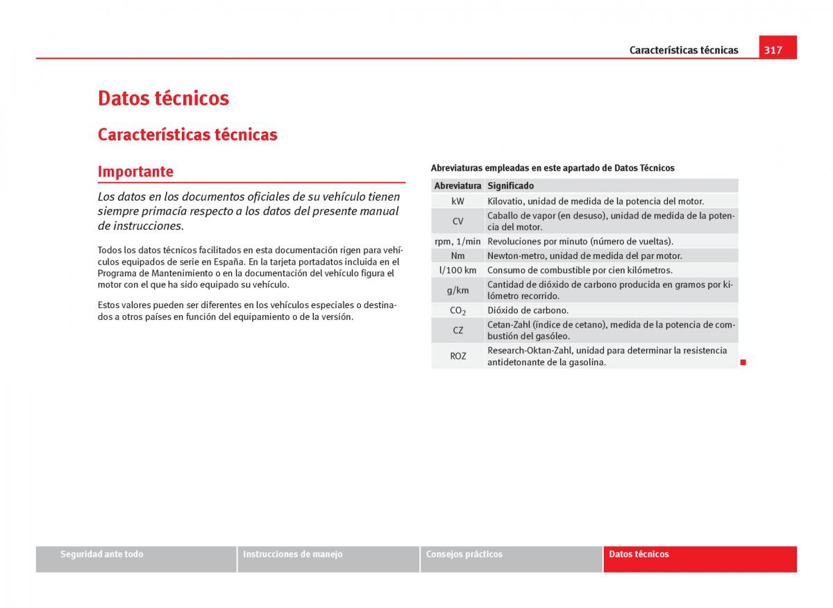 Seat Leon III 3 manual del propietario / page 319